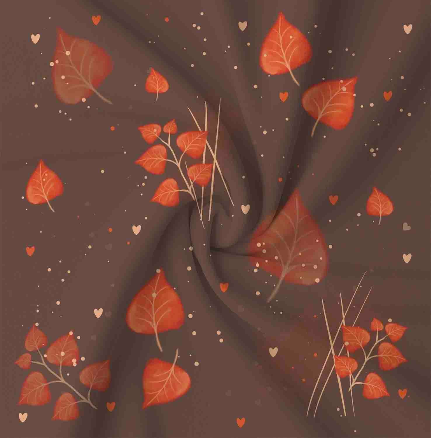 Braun Blätter Stoff Eigenproduktion